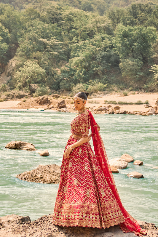 Scarlet Heirloom Lehenga
