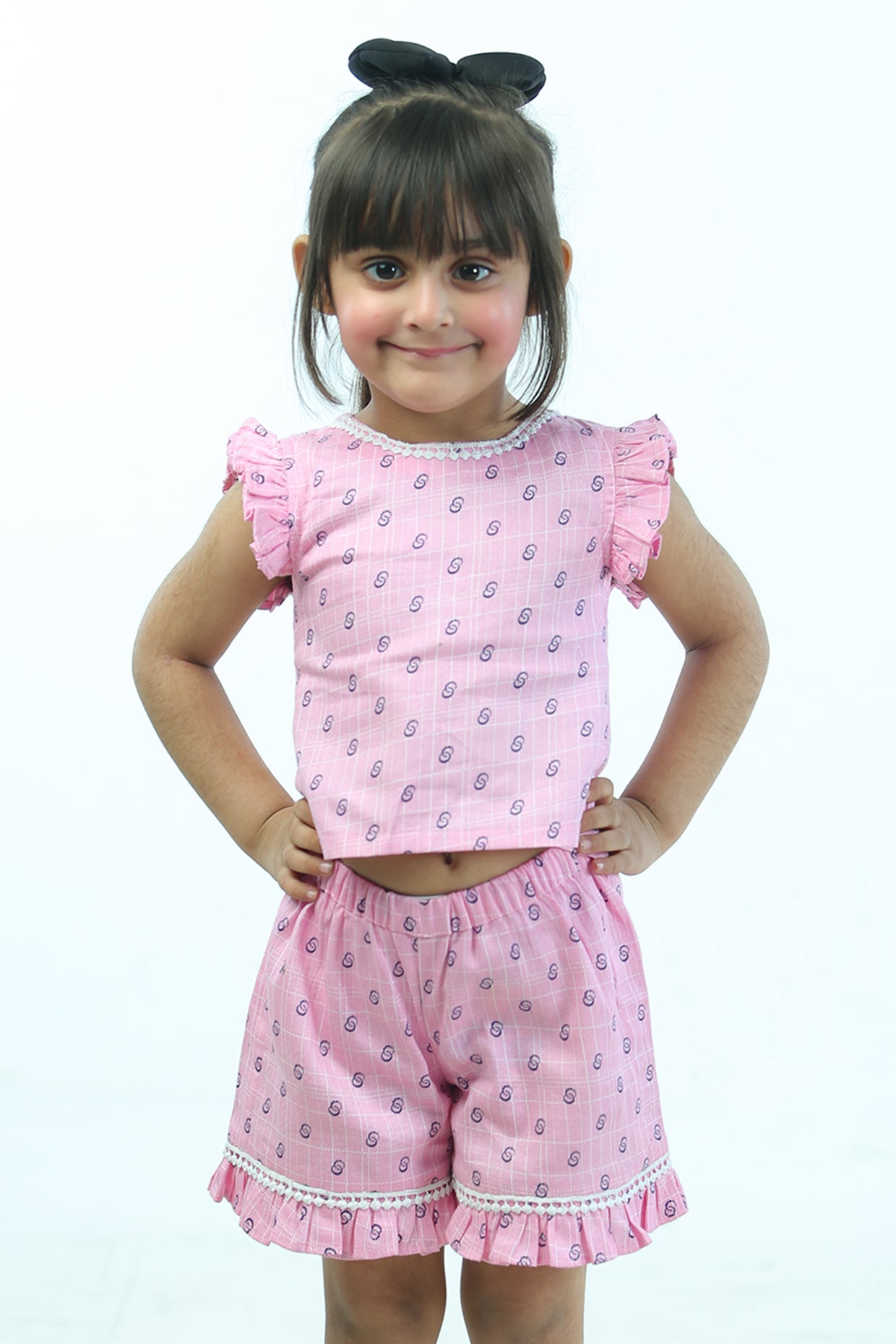 Pink Poplin Cotton Co-Ord Set For Girls by Pankhuri by Priyanka - Kids at Pernia's Pop Up Shop