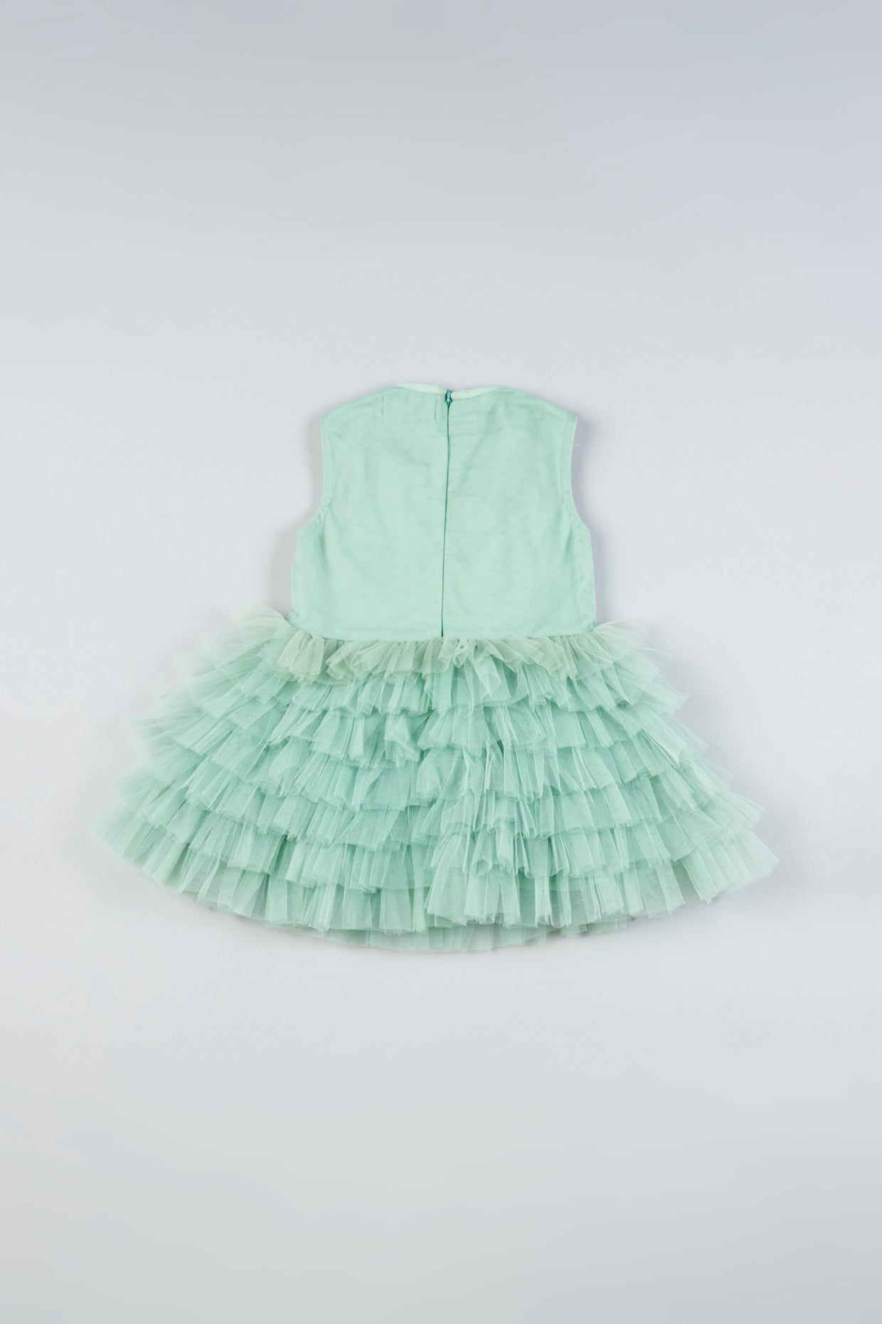 Sea Green Embroidered Frock For Girls by Pankhuri by Priyanka - Kids at Pernia's Pop Up Shop