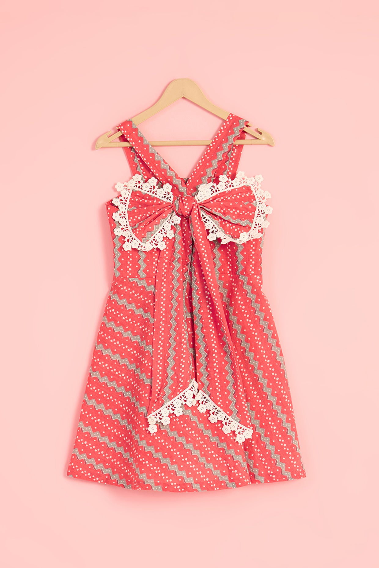 Red Cotton Printed Dress For Girls by Pankhuri by Priyanka - Kids at Pernia's Pop Up Shop