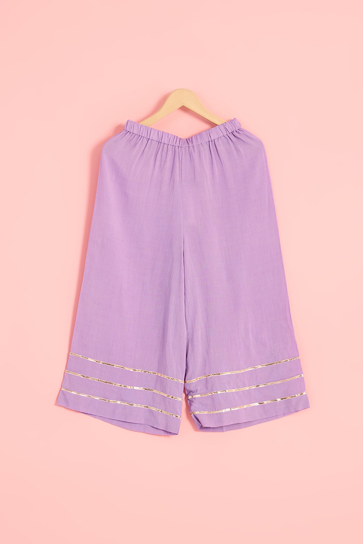 Lilac Pure Cotton Bandhani Printed Kurta Set For Girls by Pankhuri by Priyanka - Kids at Pernia's Pop Up Shop