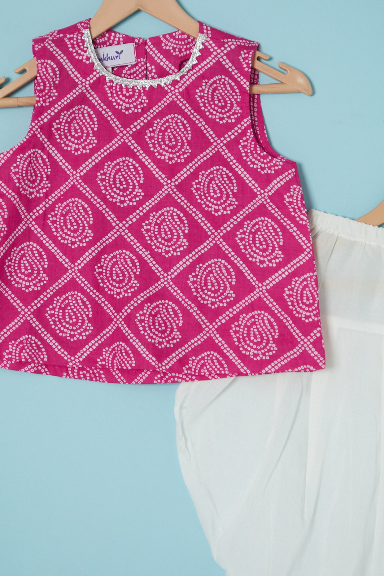 White Modal Silk Dhoti Set by Pankhuri by Priyanka - Kids at Pernia's Pop Up Shop