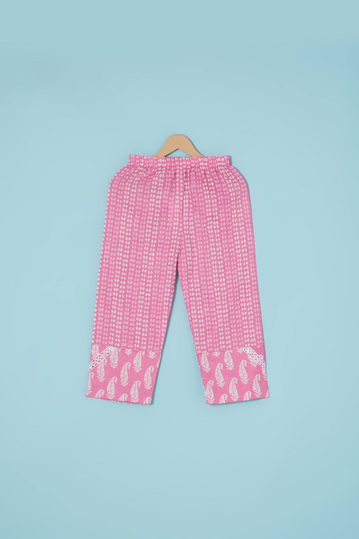 Pink Cotton Printed A-Line Kurta Set For Girls by Pankhuri by Priyanka - Kids at Pernia's Pop Up Shop