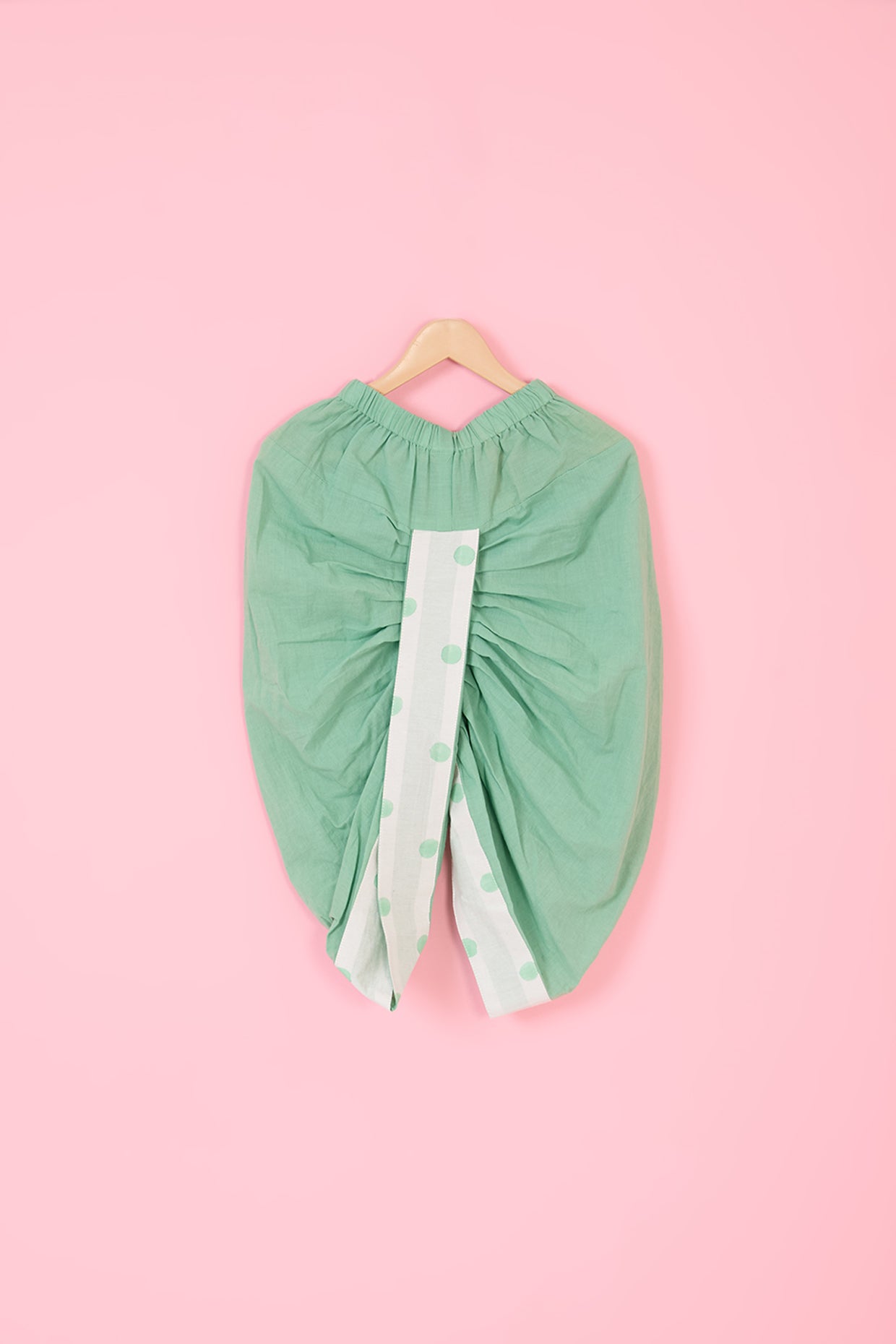 Green Mul Chanderi Dhoti Pant Set For Boys by Pankhuri by Priyanka - Kids at Pernia's Pop Up Shop