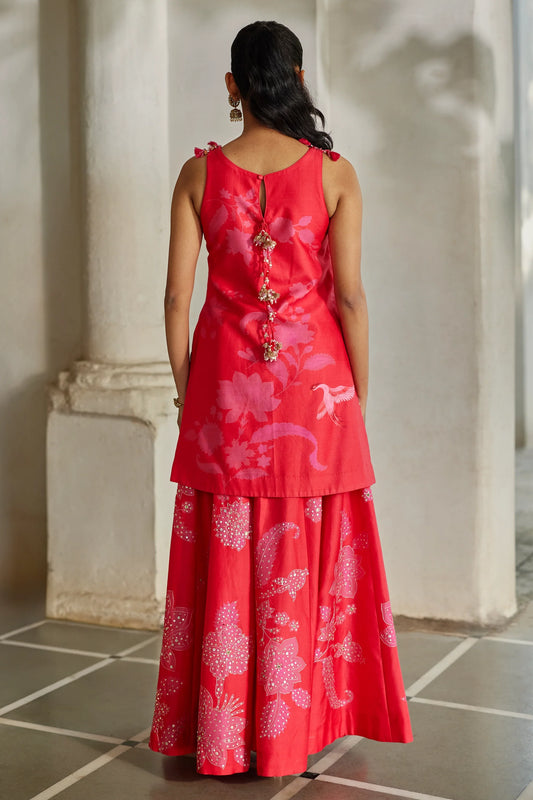 HALO KURTI SET – RED