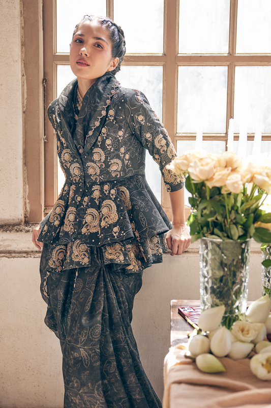 FAYE SAREE JACKET SET