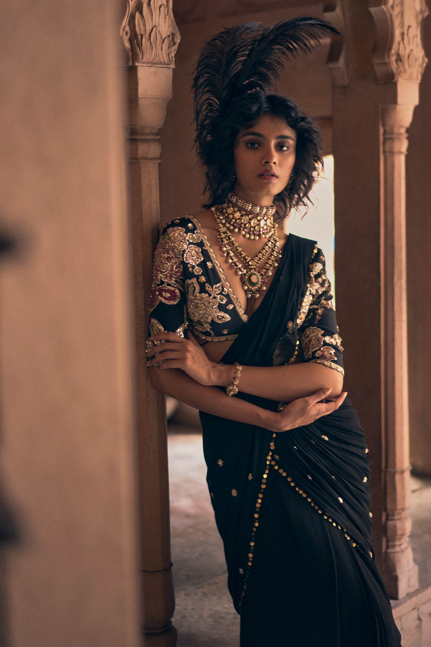 KAIA SAREE SET – BLACK