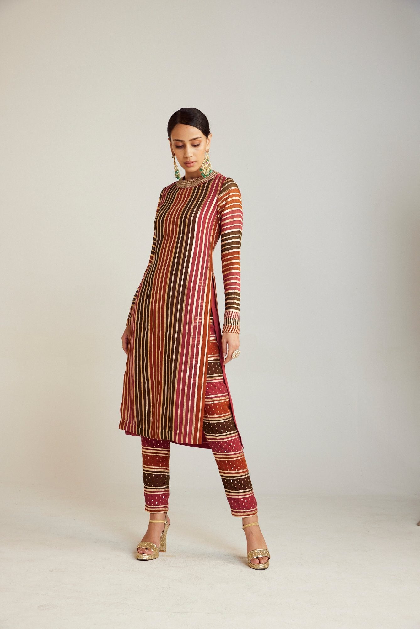 Olive Green Straight Kurta Pant Set