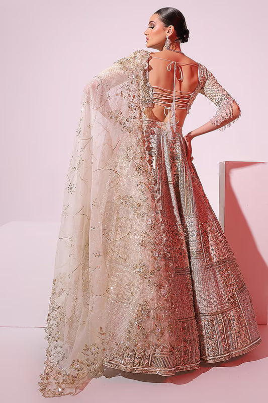 Ivory Raw Silk Sequins & Pearl Embroidered Lehenga Set
