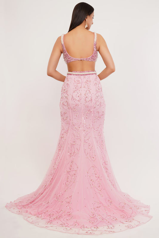 ROSE QUARTZ MERMAID LEHENGA