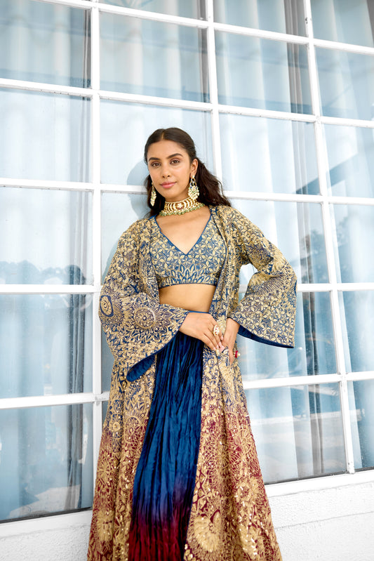 Scarlet Desire Women wear Cape skirt set