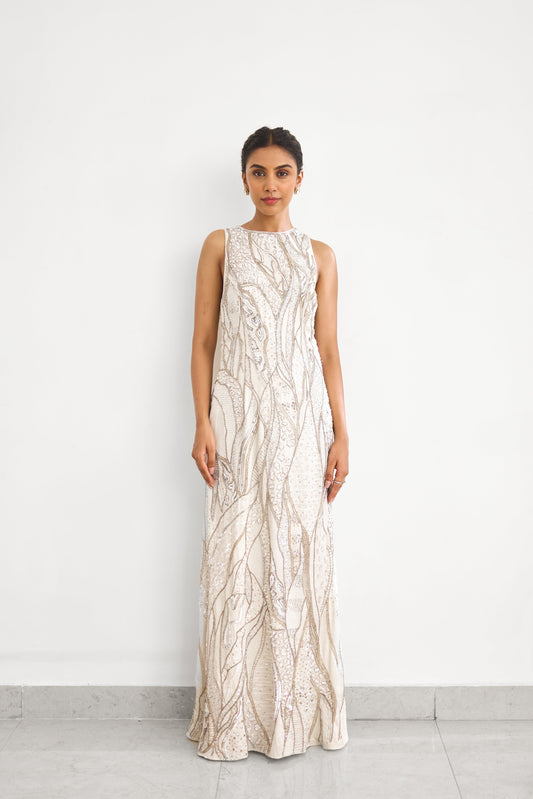 Gold Frost Women wear Embellished Gown