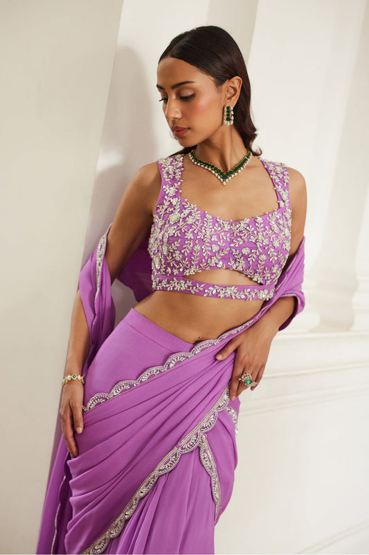 Bubblegum Pink Drape Saree