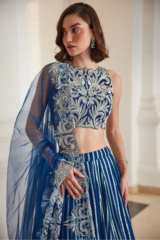 Teal Blue Lehenga Set