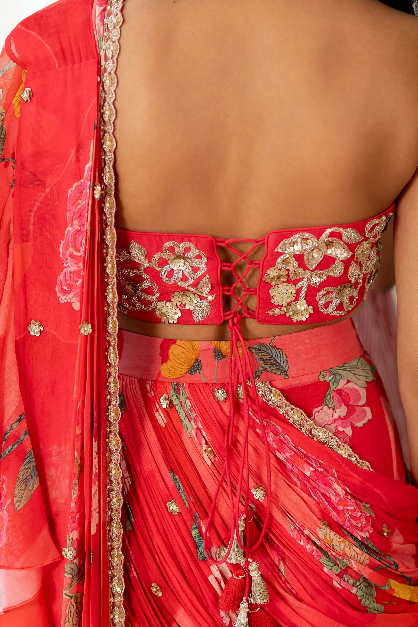 TATIANA SAREE SET – RED