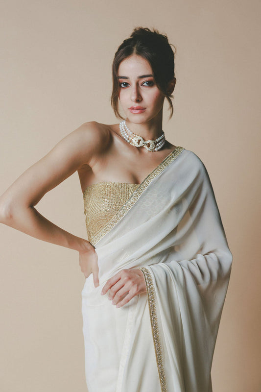 Ivory Chaand Saree