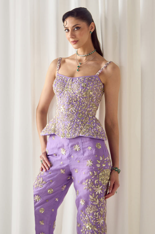 Lavender Corset and Pants Set