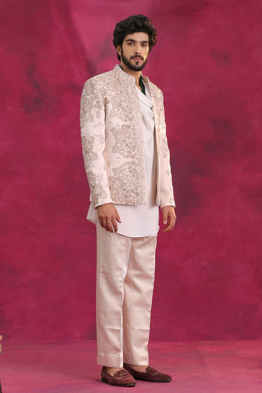 Pastel Pink Bandhgala Set