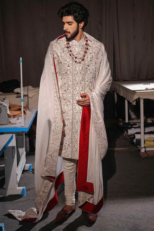 Imperial White Sherwani Set