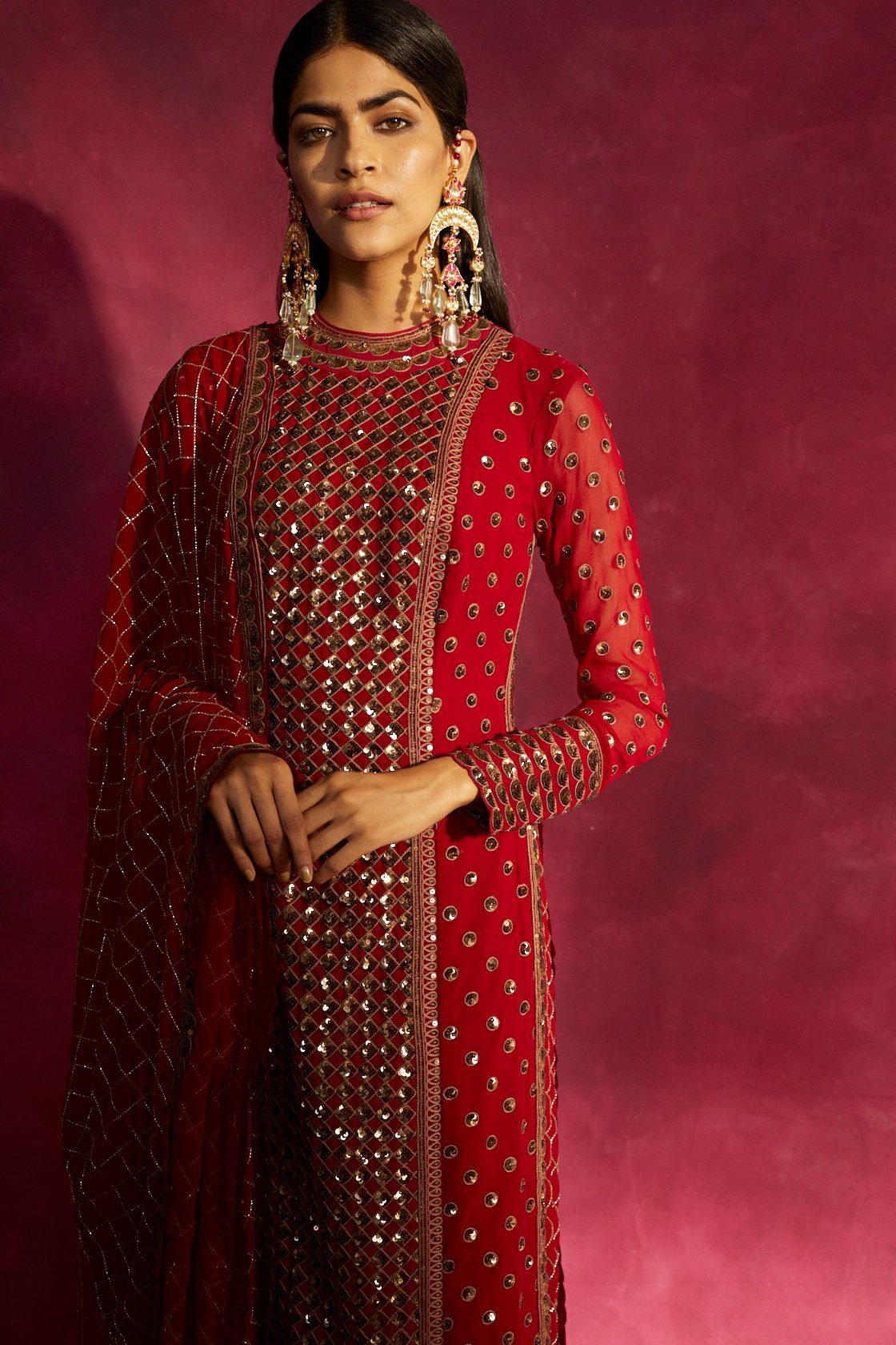 Deep Red Kurta Set