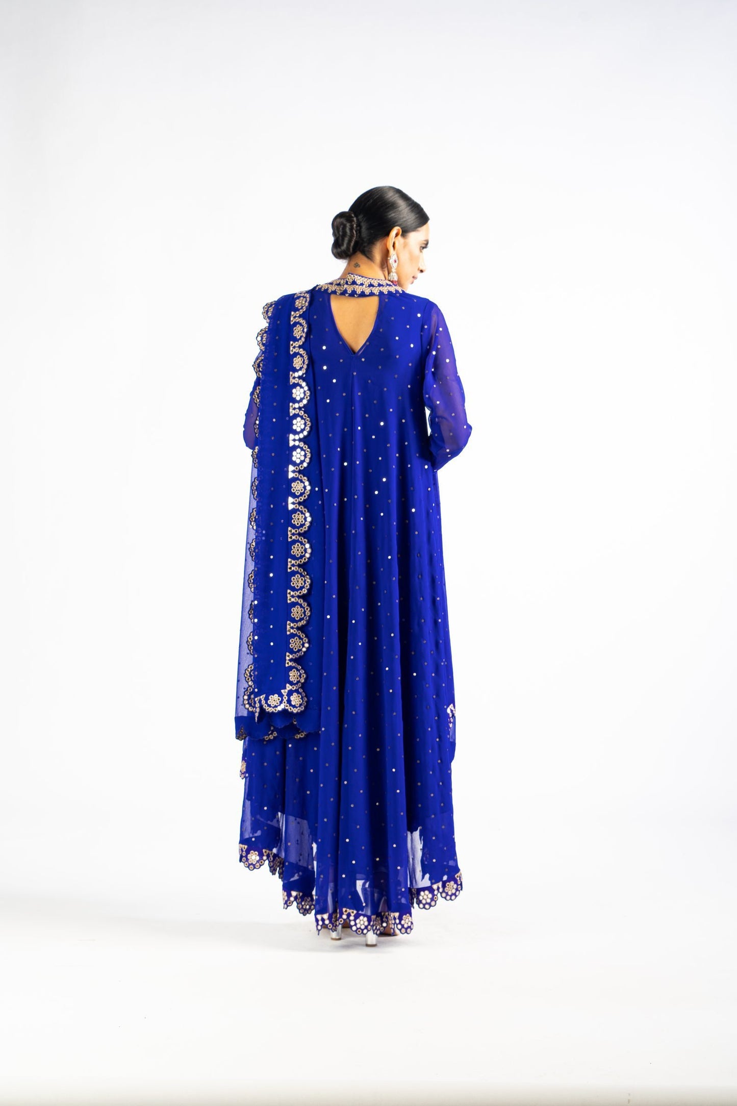 Royal Blue Scallop Pant Kurta Set