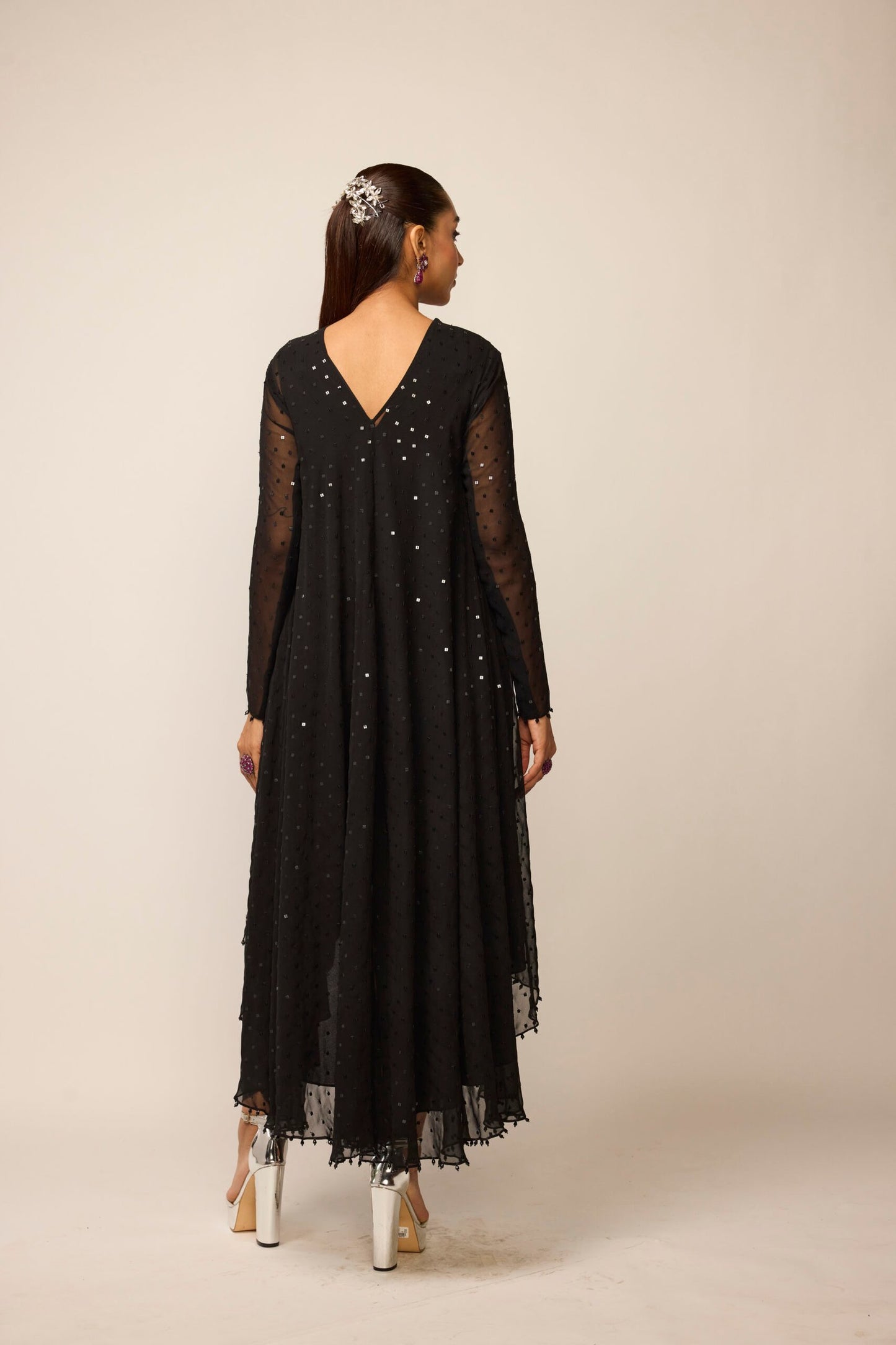 Black Georgette Kurta Set