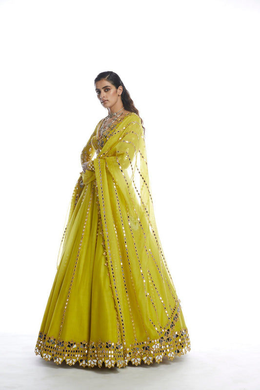 Moss Green Lehenga Set