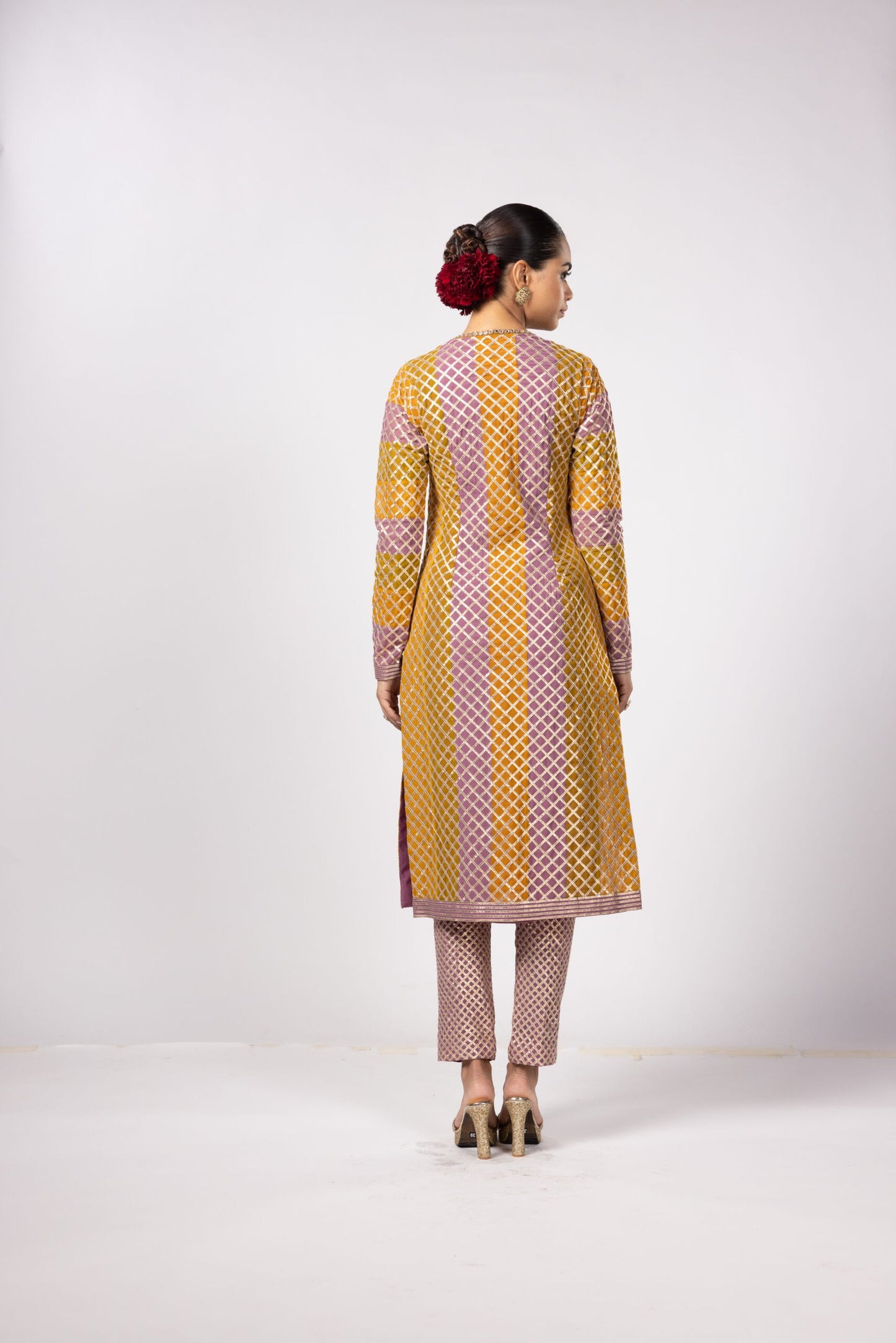 MUSTARD MULTICOLOR PANT KURTA SET