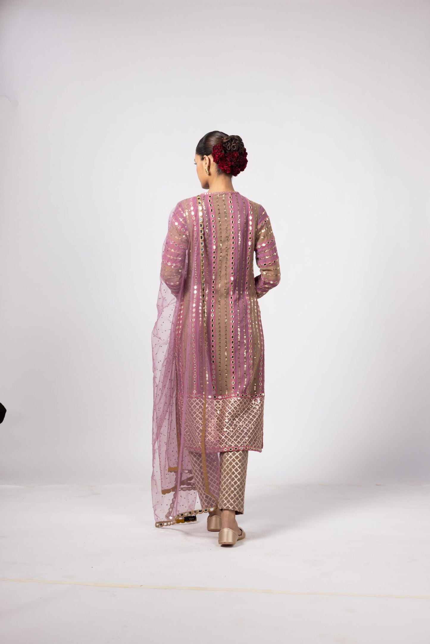 MUD MAUVE MIRROR KURTA SET