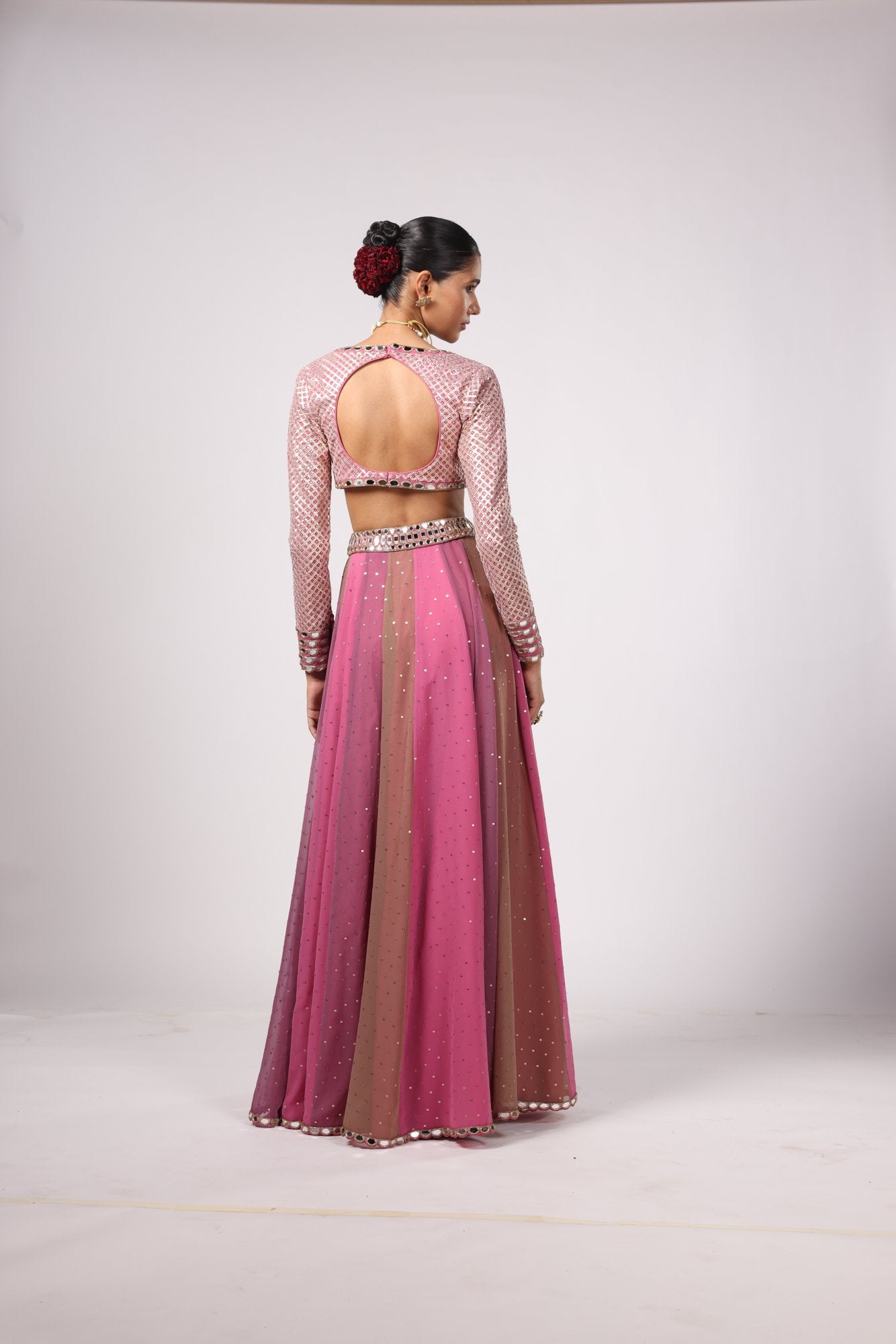DARK BLUSH LEHENGA PANTS SET