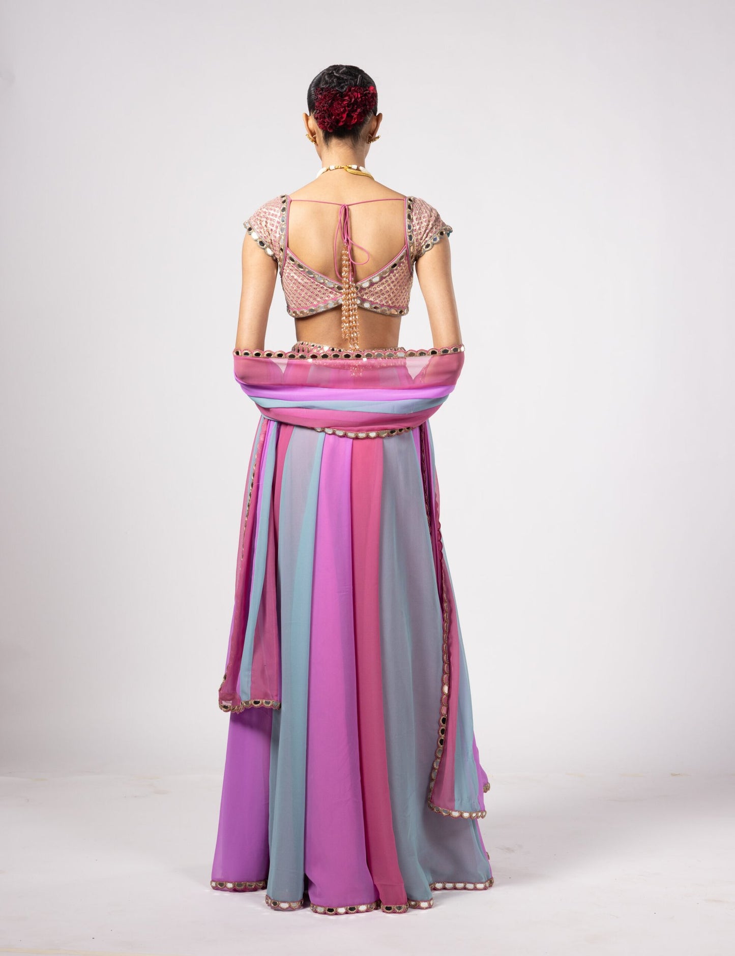 AQUA LEHENGA PANTS SET