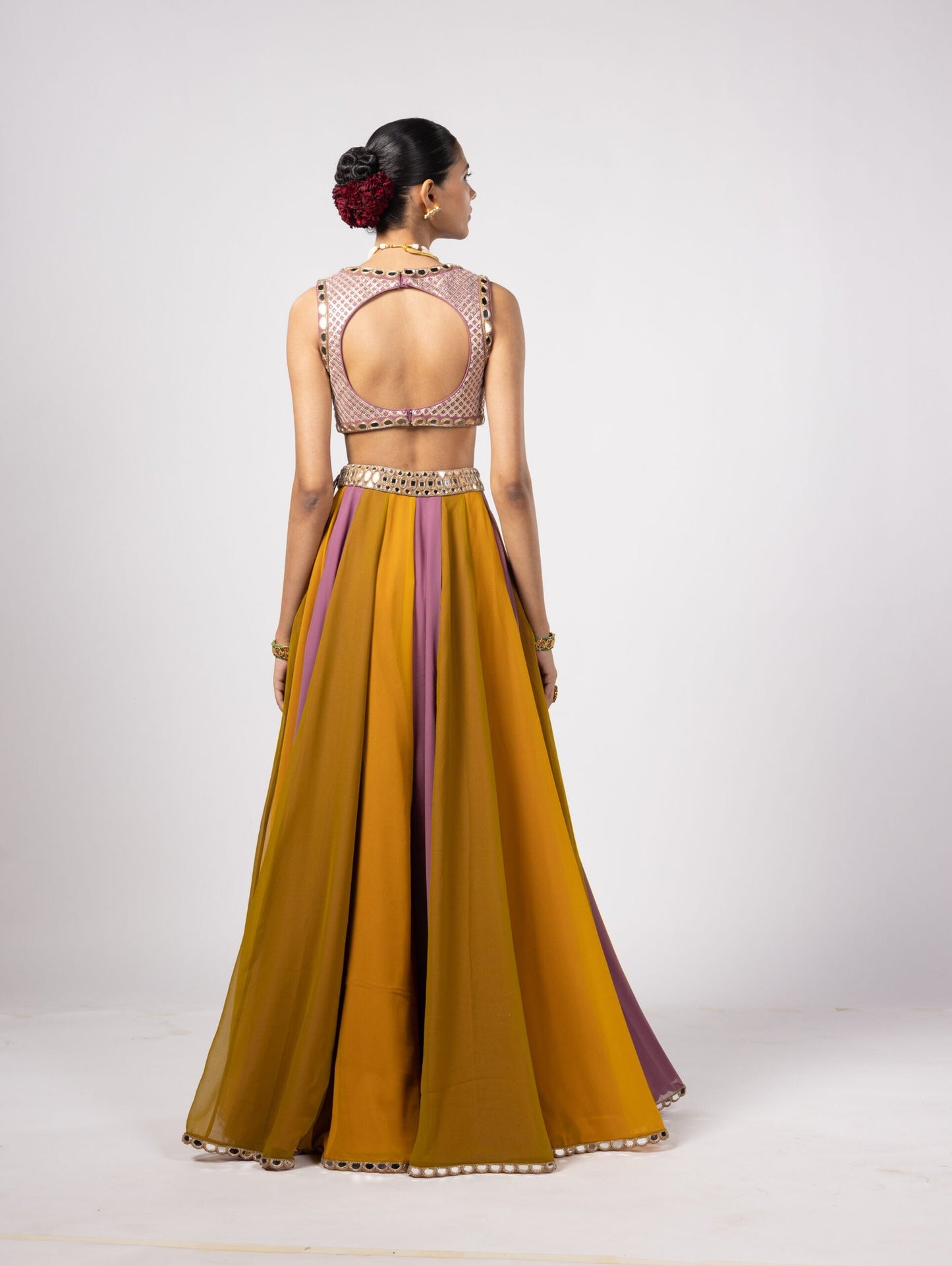 GREEN LEHENGA PANTS SET