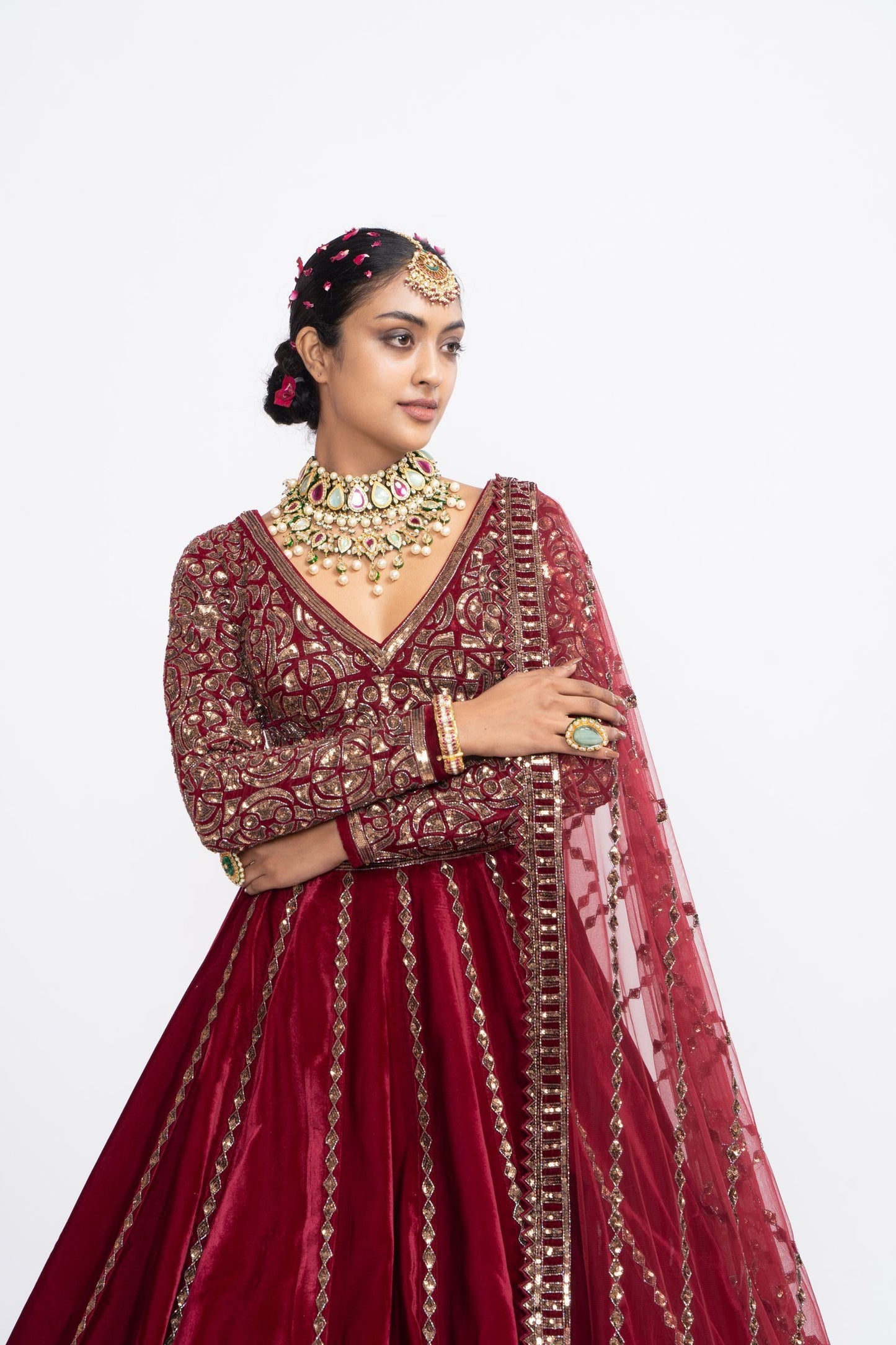 Mahroon Lehenga Set
