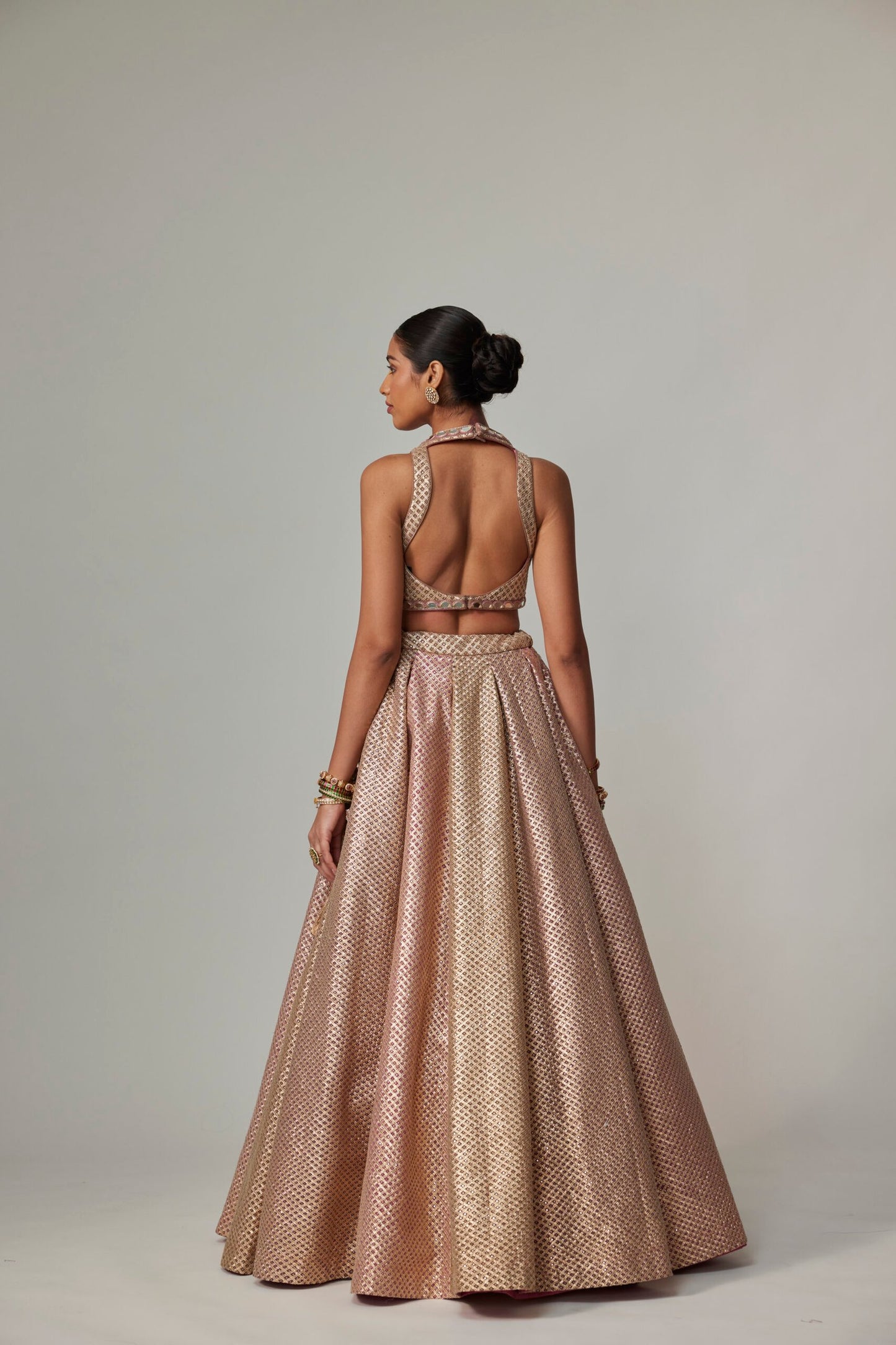 DEEP BEIGE MULTICOLOR WITH CROP TOP