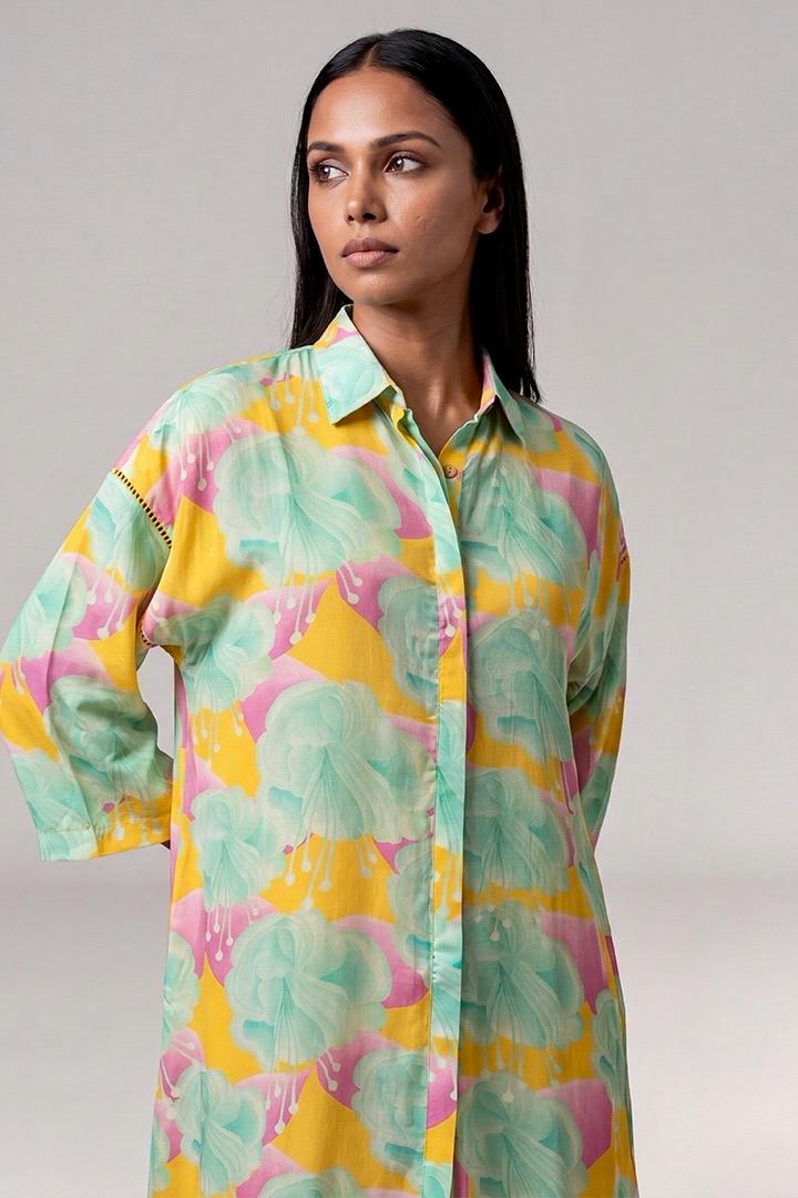 Aquamarine Bloomerang Shirt Dress