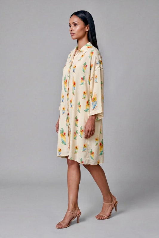 Ivory Rock N Roll Shirt Dress