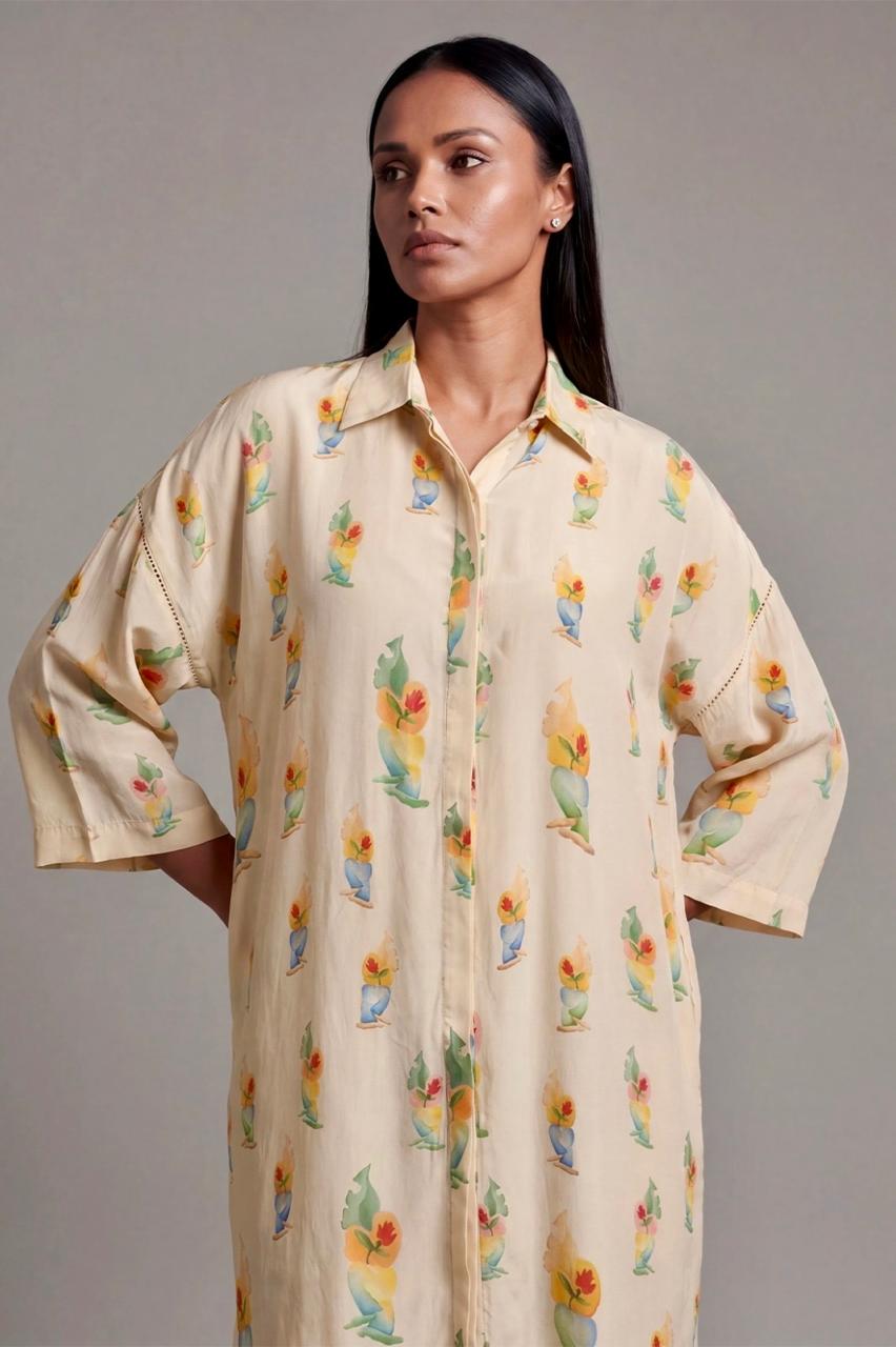 Ivory Rock N Roll Shirt Dress