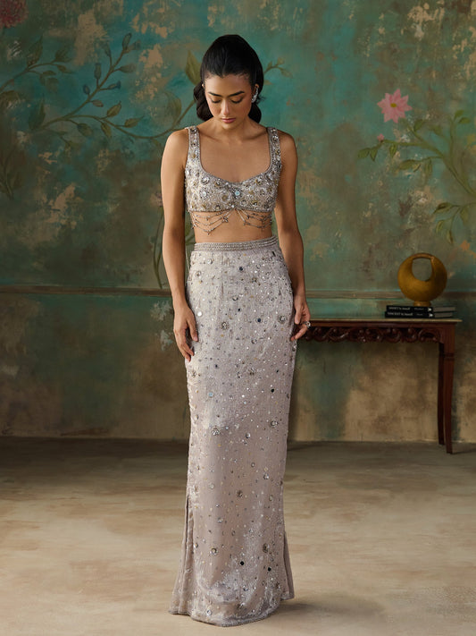 Lunelle Classic Silver Skirt Set