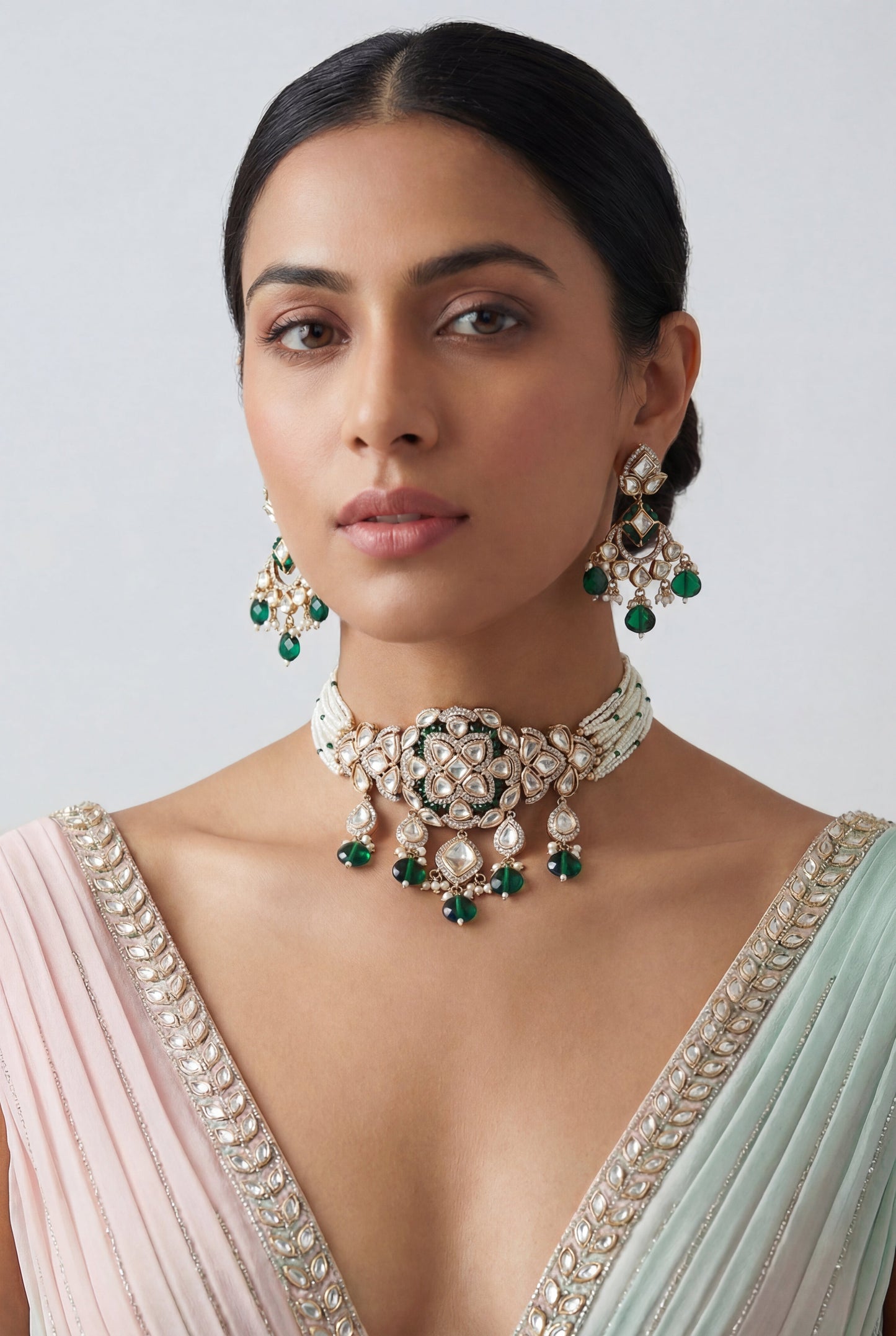 Harini Green Kundan Choker