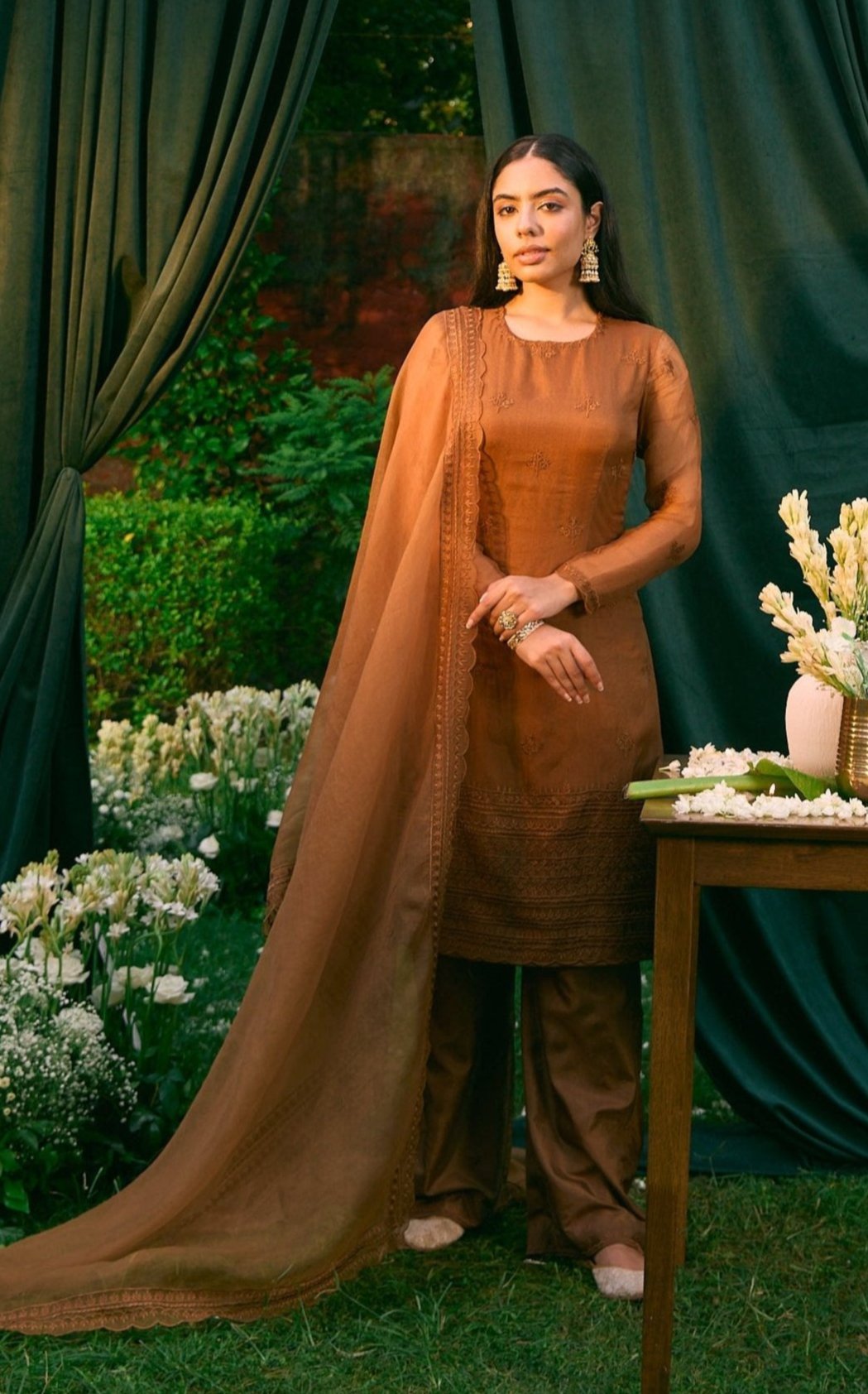 Mustard Kurti And Sharara Set