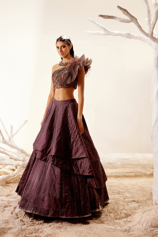 Melted Floral Top and Skirt