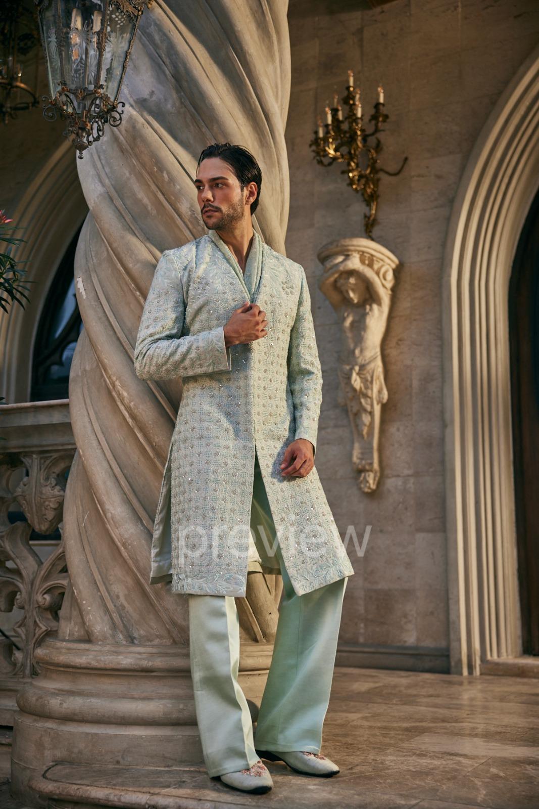Mint Mirage Sherwani Set