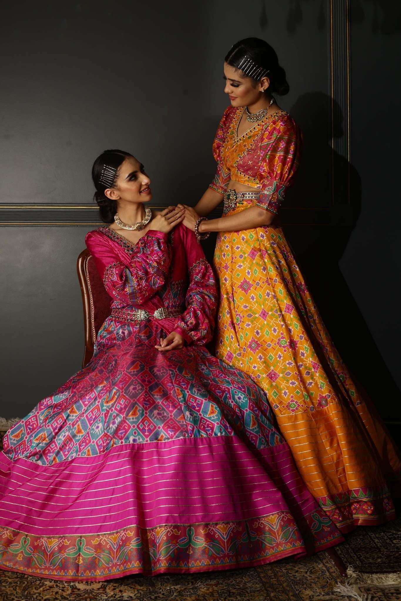 Women's Pink Patola Printed Anarkali Set