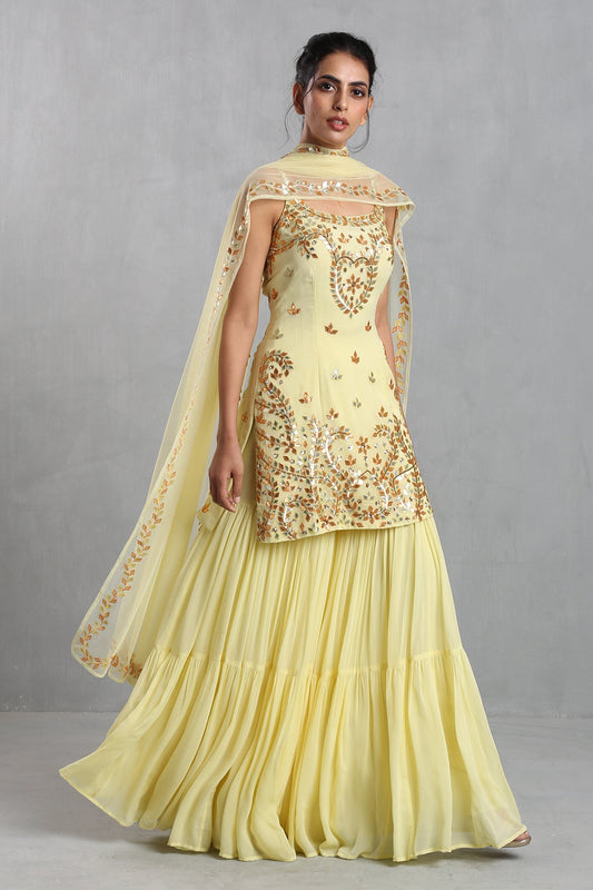 Yellow Sharara Set