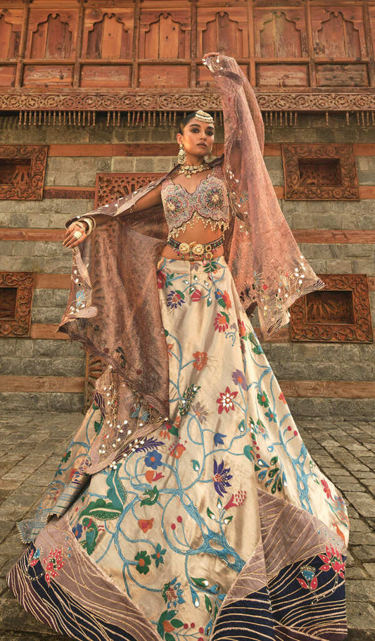 Purple Zari Woven Paithani Lehenga