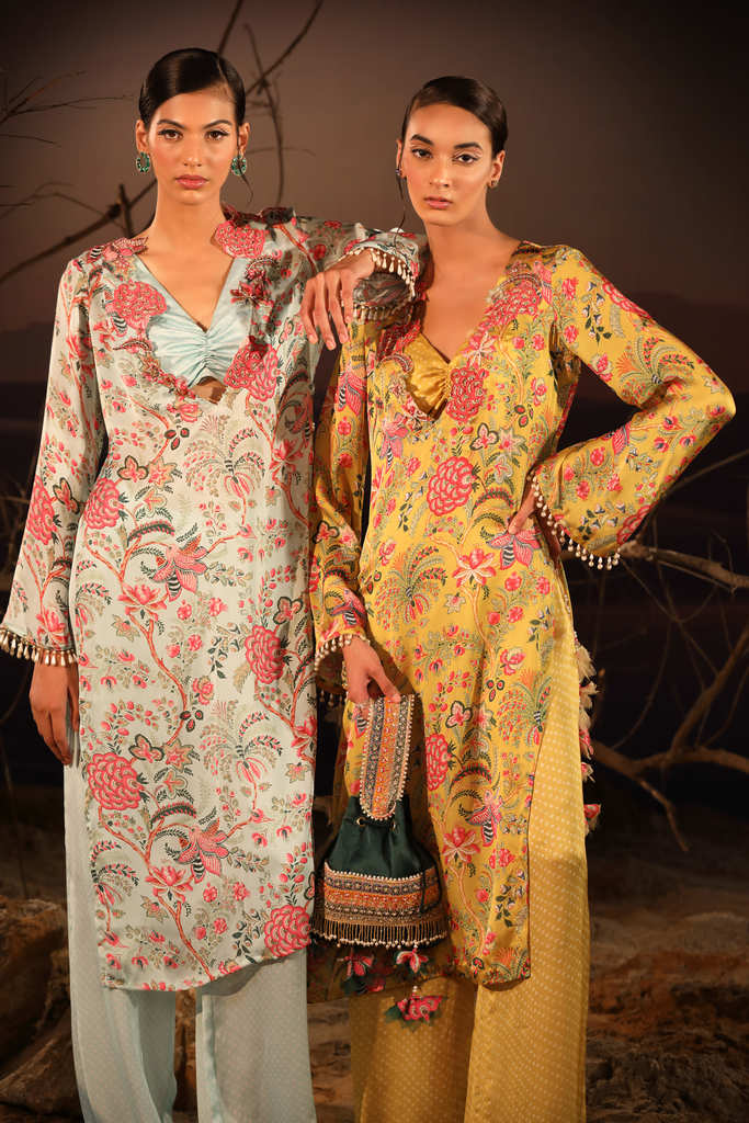 Buy Women's Mustard Floral Kurta Set