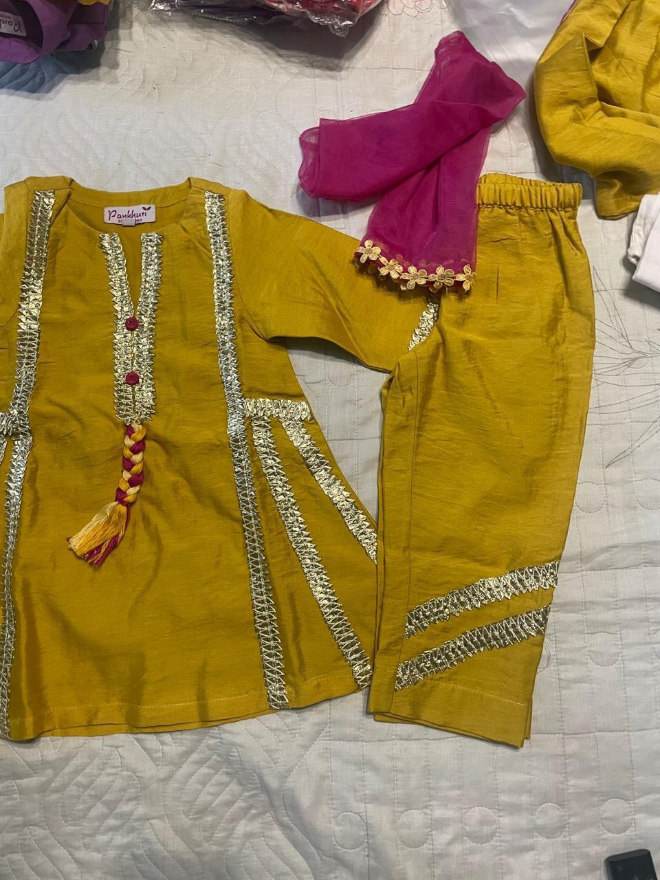 musturd yellow suit set- set of 3