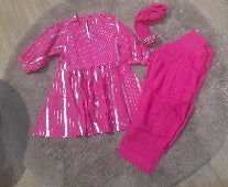 Rani Pink zari girls suit