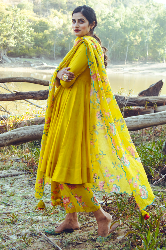 LIVA ANARKALI SET – YELLOW