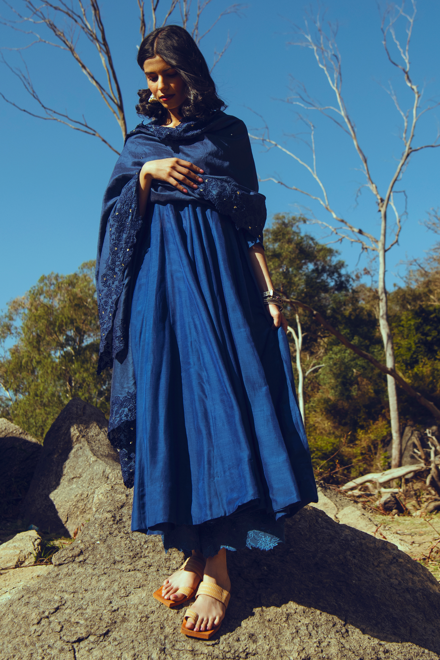 VELMA ANARKALI SET – BLUE